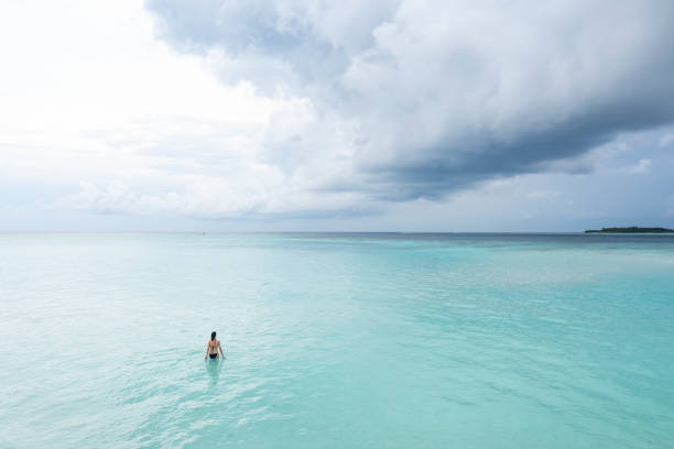 Woman enjoying ocean