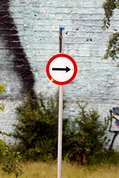 Plate if one way traffic in the lane or via. Sao Paulo city, Brazil
