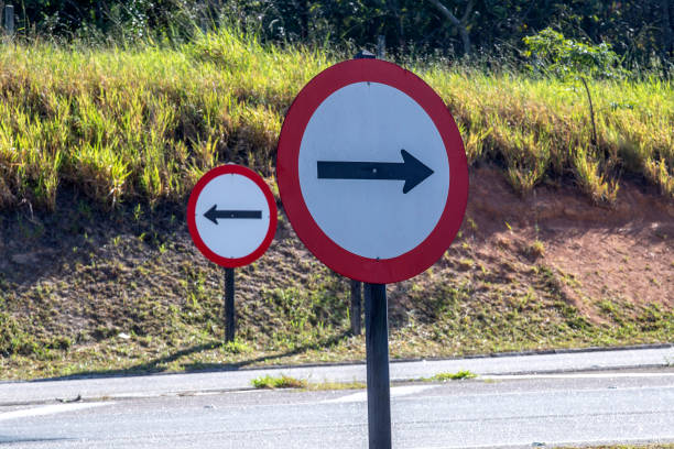 istock Traffic signs of mandatory direction 1367714963