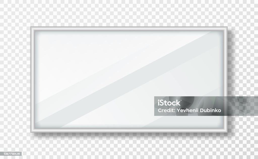 Rectangular Long Mirror Texture Rectangle Mirrors With Reflection In Silver Frame Realistic Mirror With ...