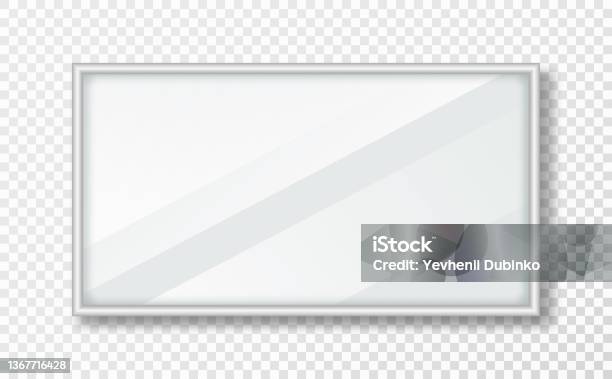 Rectangular Long Mirror Texture Rectangle Mirrors With Reflection In Silver Frame Realistic Mirror With ...