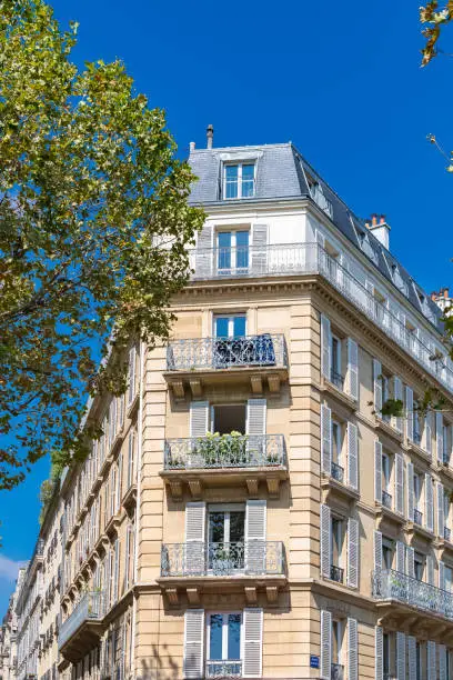 Paris, beautiful buildings in the 7th arrondissement, avenue de Breteuil, an upscale neighborhood