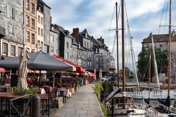 Architecture of the town of Honfleur in Normandy, France