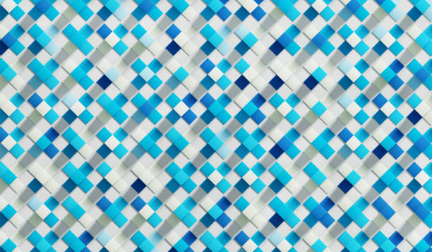 Cube wall. Geometric abstract background made of many rotating cubes. Rendering 3D illustration