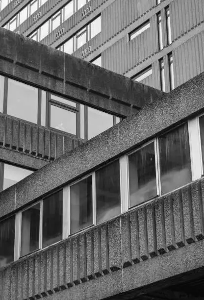 Grim Monochrome Post-War Brutalist Architecture In A British City (Glasgow)