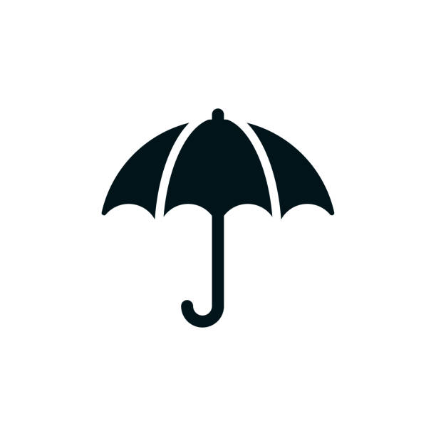 illustrazioni stock, clip art, cartoni animati e icone di tendenza di icona solida dell'atto assicurativo - umbrella