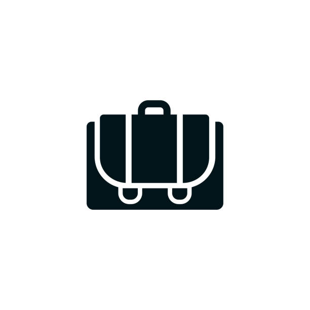 Doctor Bag Solid Icon Doctor bag concept graphic design can be used as icon representations. The vector illustration is monocolor solid style, pixel perfect, suitable for web and print. leather medical bag stock illustrations
