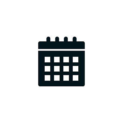 Eligibility calendar concept graphic design can be used as icon representations. The vector illustration is monocolor solid style, pixel perfect, suitable for web and print.