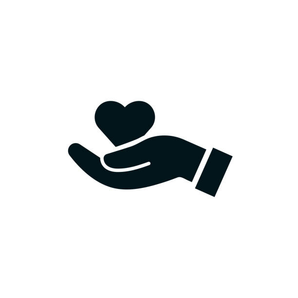love and respect solid icon - hands stock illustrations