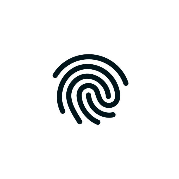 ilustrações de stock, clip art, desenhos animados e ícones de fingerprint impression solid icon - fingerprint thumbprint biometrics human thumb