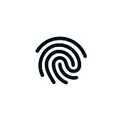 istock Fingerprint Impression Solid Icon 1367724501