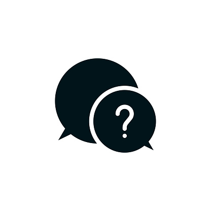 Question and answer concept graphic design can be used as icon representations. The vector illustration is monocolor solid style, pixel perfect, suitable for web and print.