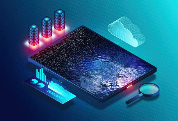 Data Lake - System or Repository of Data Stored in its Natural or Raw Format Data Lake - System or Repository of Data Stored in its Natural or Raw Format - Single Store of Data for Advanced Big Data Analytics and Machine Learning - Conceptual Illustration digital repository stock illustrations