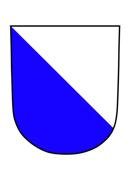 Vector illustration of Blue and white coat of arms of City of Zürich and Canton Zürich.