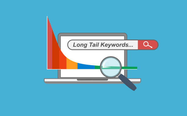 ilustrações de stock, clip art, desenhos animados e ícones de long tail keywords - seo concept - tail long marketing internet