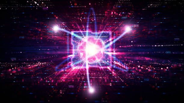 ilustrações de stock, clip art, desenhos animados e ícones de quantum computing - quantum supremacy - innovation in information and computer science - física quântica