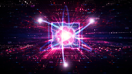 Quantum Computing - Quantum Supremacy - Supercomputers and Supercomputing - Innovation in Information and Computer Science - Conceptual Illustration on Technology Background