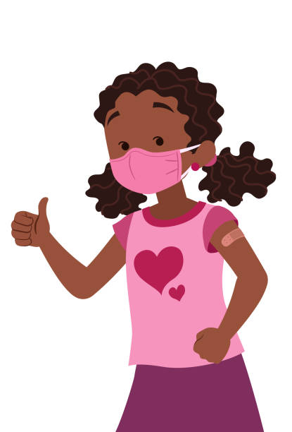 illustrazioni stock, clip art, cartoni animati e icone di tendenza di immunizzazione infantile - human hand thumbs up african descent white background