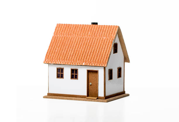 istock Dwelling environment, small model house isolated. House image. 1367736598