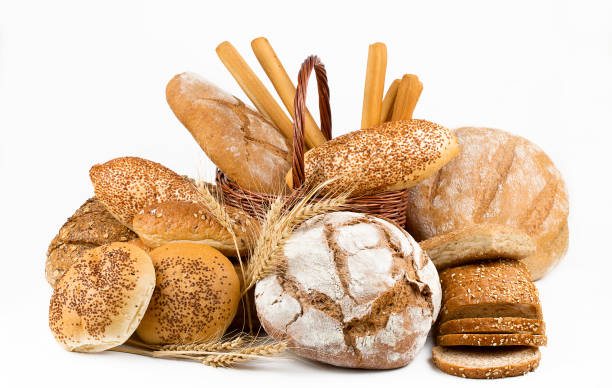 istock Different kinds of bread and bread rolls. Kitchen or bakery poster design 1367736674