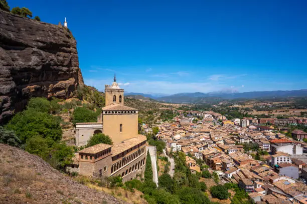 Photo of Viergen de la Pena Basilica church century XVI in Graus of Huesca Aragon of Spain at Ribagorza