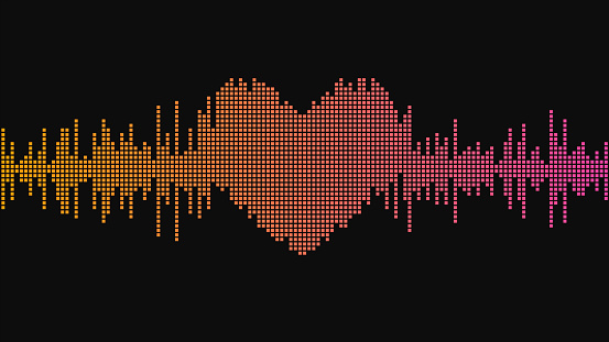 Sound wave. Heart shape. Music equalizer. Abstract vector illustration EPS10