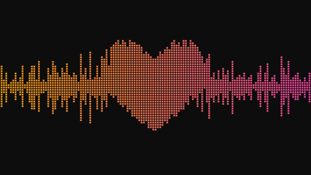 Sound wave. Heart shape. Music equalizer. Abstract vector illustration Sound wave. Heart shape. Music equalizer. Abstract vector illustration EPS10 soundcard stock illustrations