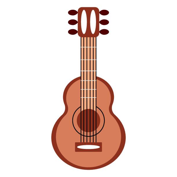 ilustrações de stock, clip art, desenhos animados e ícones de cartoon guitar or ukulele white isolated vector illustration - spanish culture audio