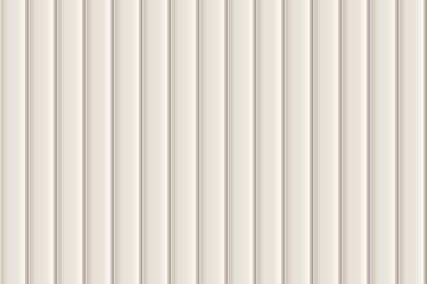 White vertical wooden, metal, or plastic seamless siding pattern White vertical wooden, metal, or plastic seamless siding pattern of building cladding. Abstract vector pattern with texture. Horizontal wall decor for warehouse facade. Vinyl floor backhround roof cladding stock illustrations