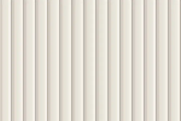 Vector illustration of White vertical wooden, metal, or plastic seamless siding pattern