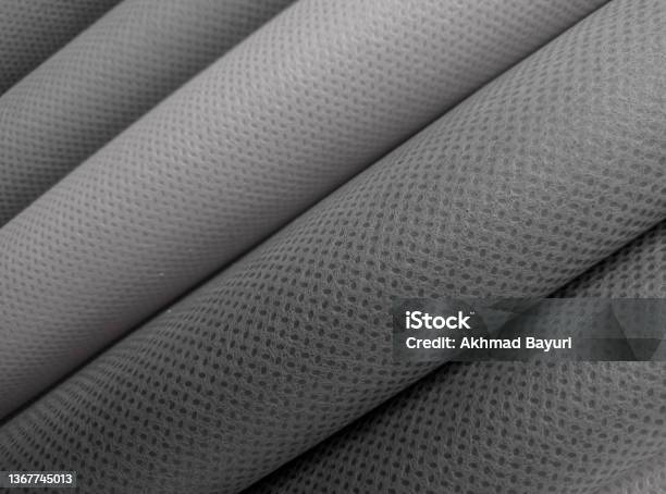 Grey Polypropylene Color Rolled Gray Polypropylene Fabric Texture Stock Photo - Download Image ...