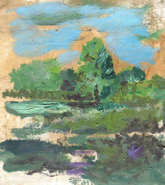 istock summer landscape unfinished painting painting 1367748335