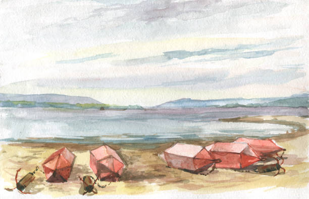 istock buoys on the river bank watercolor 1367748339