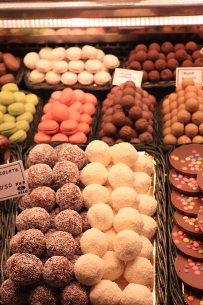 istock Chocolate pralines at a market 1367751625