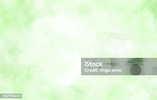 istock Green watercolor background illustration 1367756024