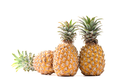 Fresh pineapple fruit on white background, Tropical fruit