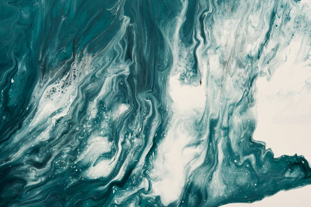 istock Fluid Art. Liquid emerald green abstract drips and wave. Marble effect background or texture 1367765054