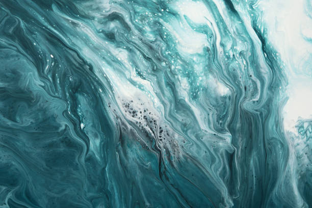 istock Fluid Art. Liquid turquoise abstract drips and wave. Marble effect background or texture 1367765055