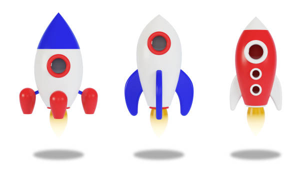 istock Rocket launch, ship. Launching a business product to the market. 3D rendering. 1367773627