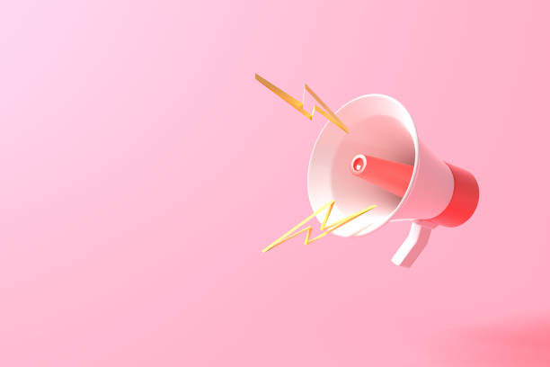 istock Red-White megaphone on pink background 3D rendering. speaker speech for your text super sale. illustration 1367773827