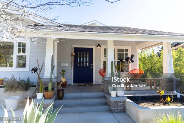 Beautiful Craftsman Bungalow Home In Los Angeles California Stock Photo - Download Image Now