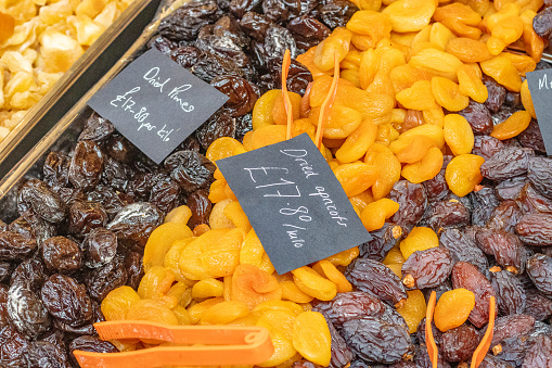 Dried Apricots at Borough Market in Southwark, London