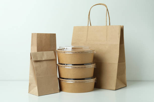 istock Delivery containers for takeaway food on white background 1367779517