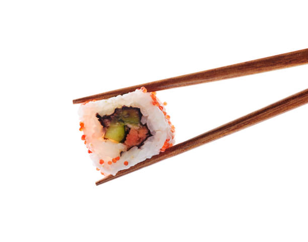 istock Japanese sushi roll isolated on white background 1367780808