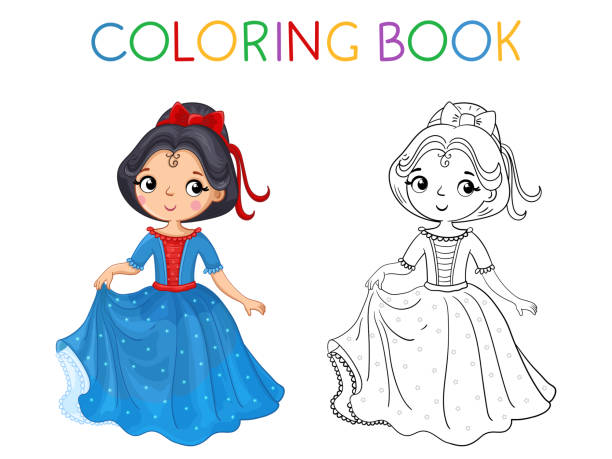 copiar a imagem é um jogo educativo para crianças com uma princesa. livro  de colorir de princesa de personagem de desenho animado bonito. ilustração  vetorial. 17657355 Vetor no Vecteezy