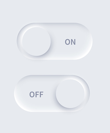 Unmad Button Neumorphism Ui On And Off Buttons Set Neumorphic White 3d Slider Bars ...