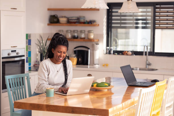 istock Freelancer woman working online at home. 1367784958