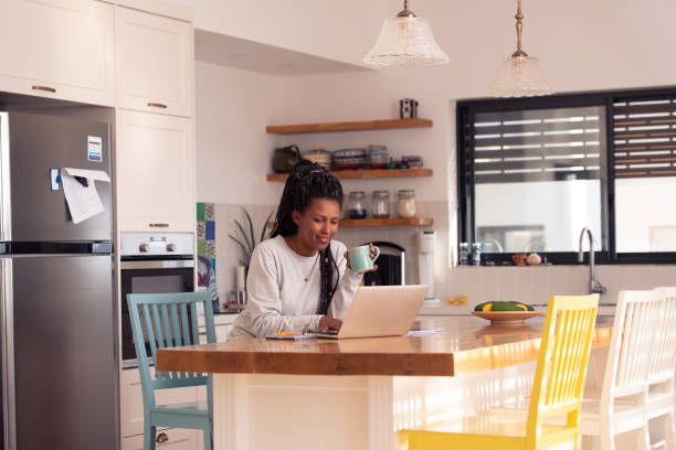 istock Freelancer woman working online at home. 1367787840