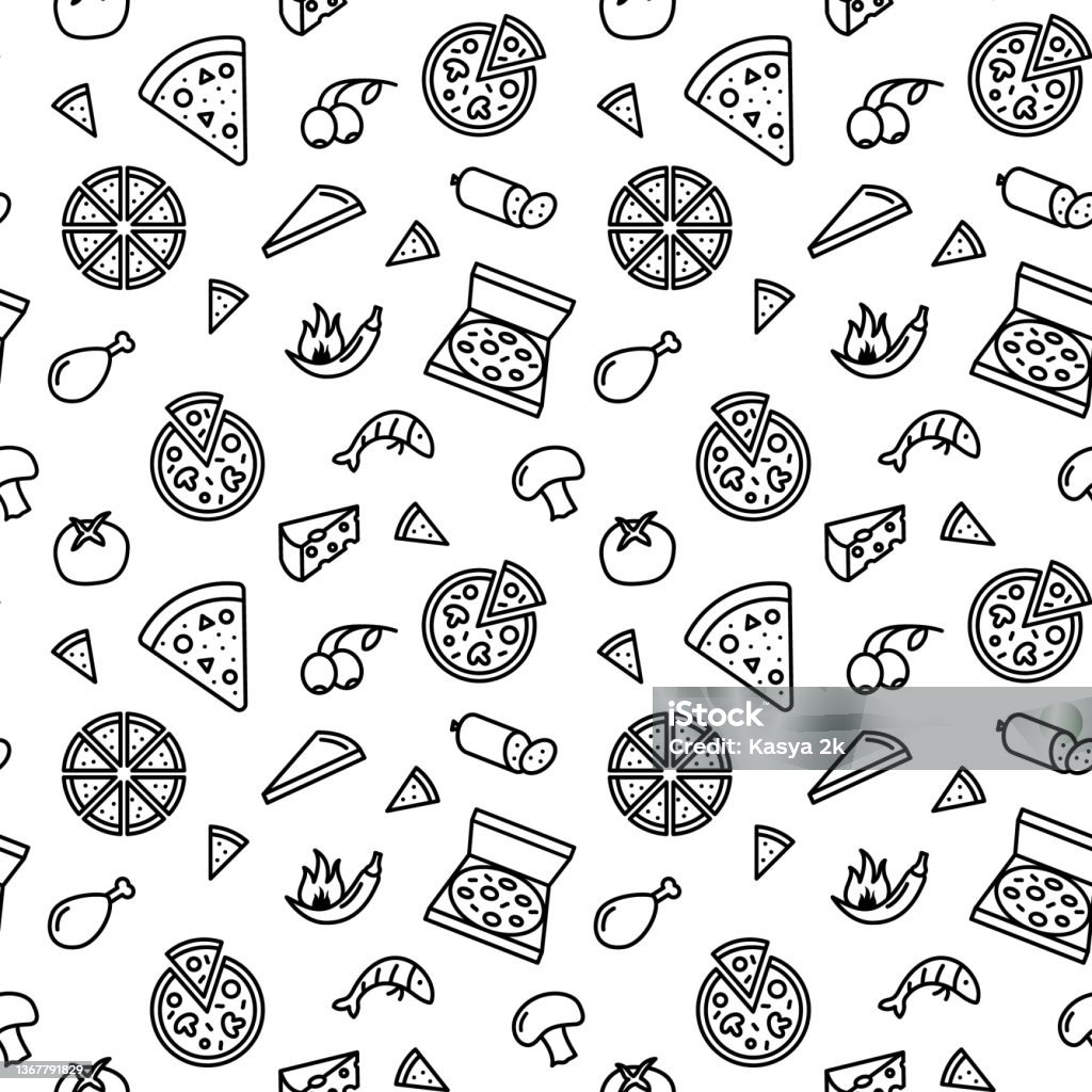 Pizza Rapper Pattern Seamless Vector Pattern With Pizza For Fabric Paper Wrap Textile Poster ...