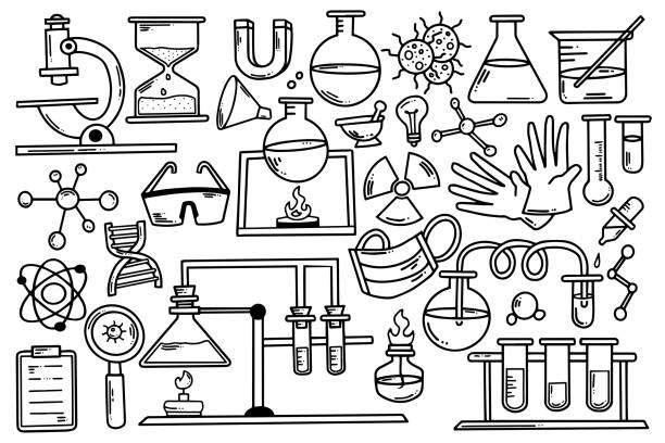 落書きデザインコンセプト科学化学 - medical research backgrounds laboratory chemistry class点のイラスト素材／クリップアート素材／マンガ素材／アイコン素材